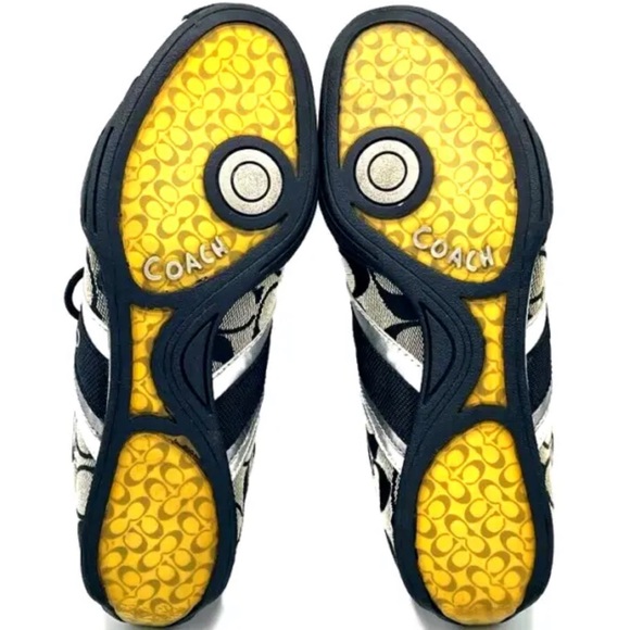 COACH Women's Jayme Signature Black and Silver Canvas Athletic Shoes USA Size 7M - Picture 8 of 16